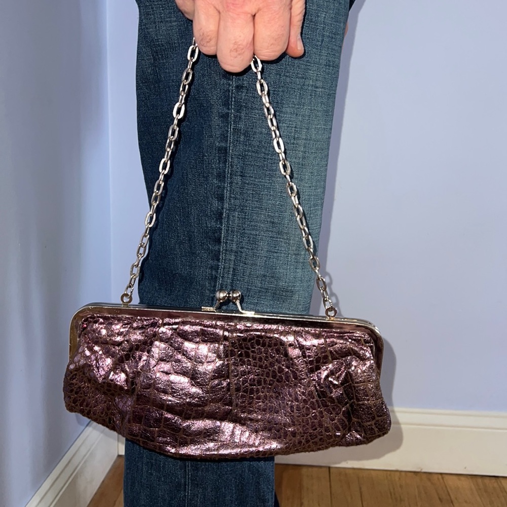 Metallic purple snakeskin Candie’s bag